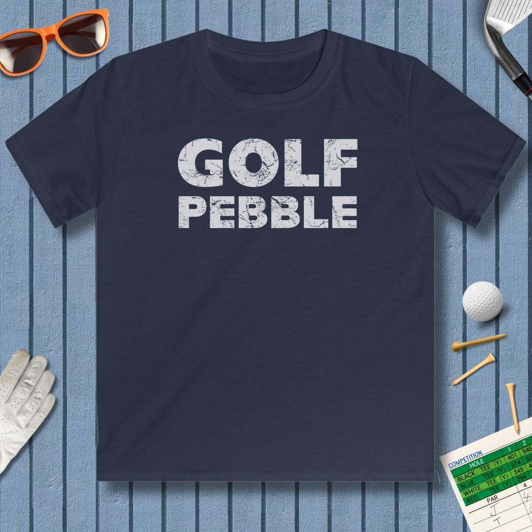 Golf Pebble - Youth Golf T-Shirt in Navy