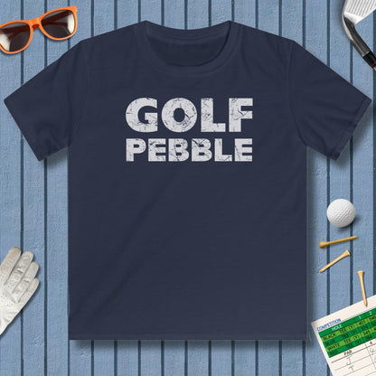 Golf Pebble - Youth Golf T-Shirt in Navy