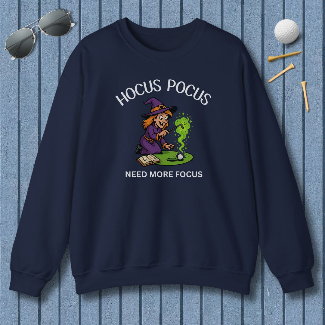 Hocus Pocus, Need More Focus - Adult Golf Sweatshirt in Navy