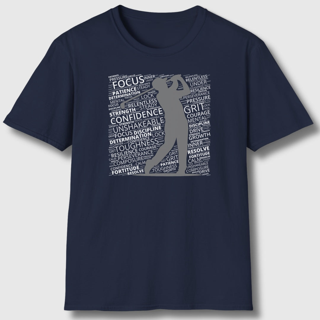 Unleash Your Mental Game (Male) - Adult Golf T-Shirt in Navy