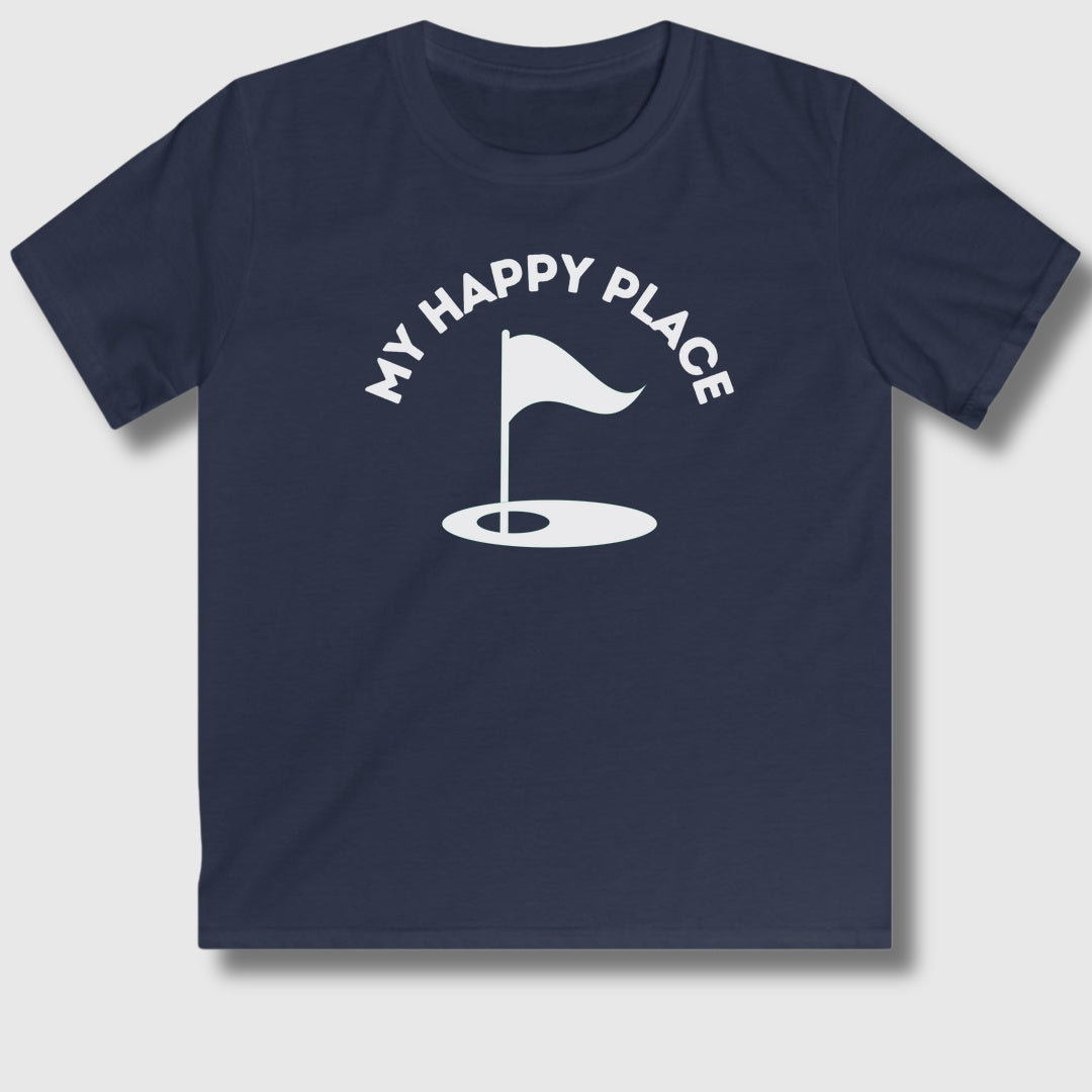 My Happy Place - Youth Golf T-Shirt in Navy