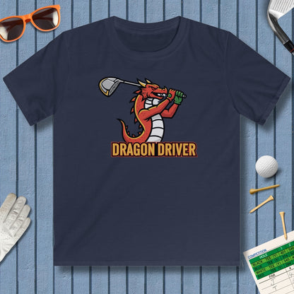 Dragon Driver - Youth Golf T-Shirt in Navy