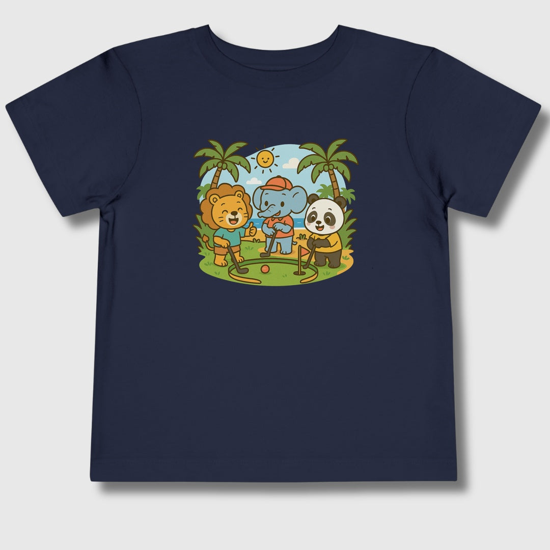 It's a zoo out here - Toddler Golf T-Shirt in Navy