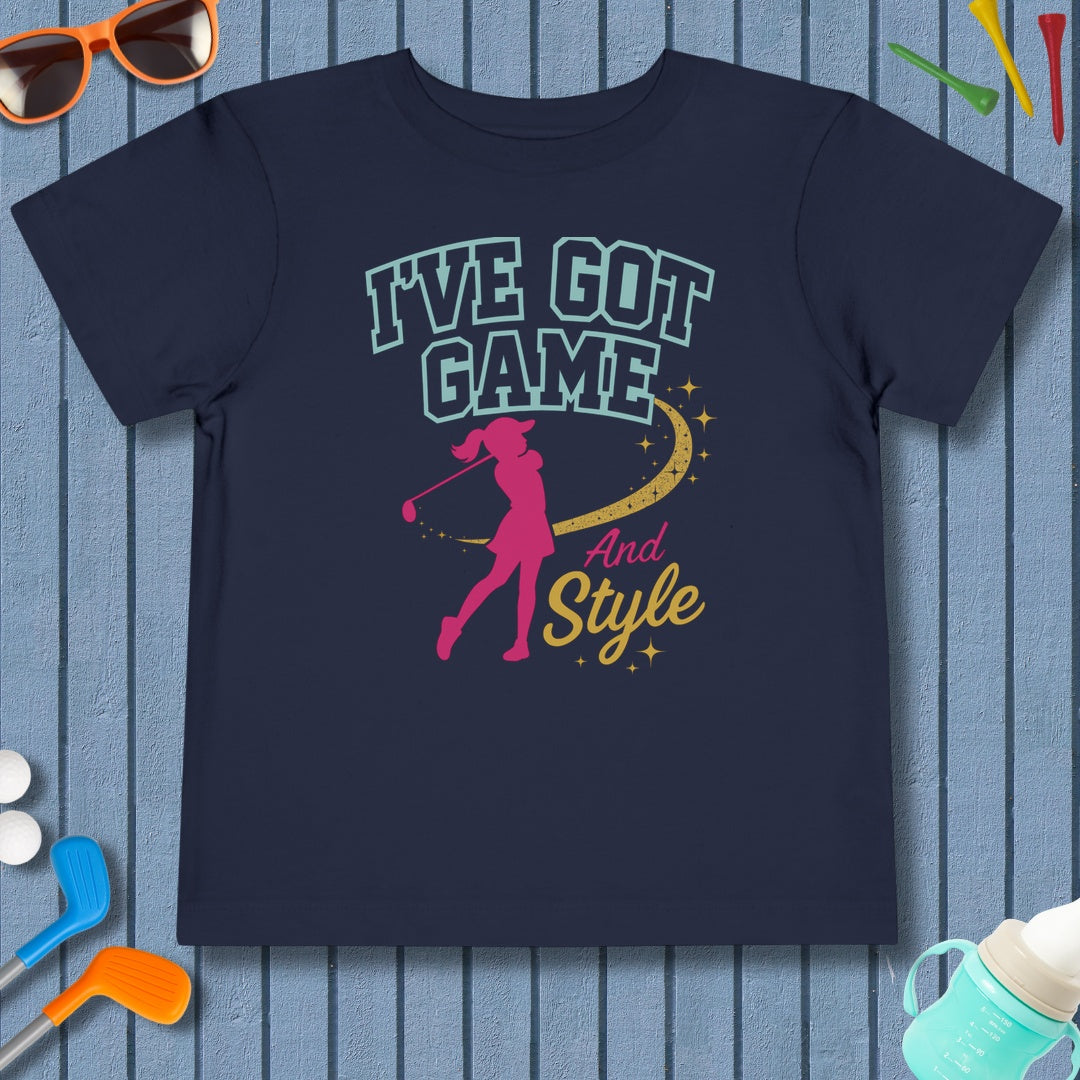 I've Got Game And Style - Toddler Golf T-Shirt in Navy