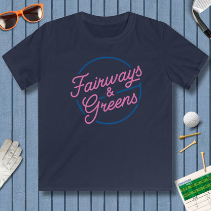 Fairways & Greens - Youth Golf T-Shirt in Navy