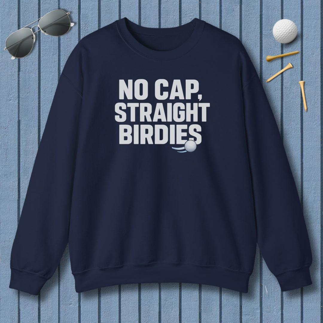 NO CAP, STRAIGHT BIRDIES - Adult Golf Sweatshirt in Navy