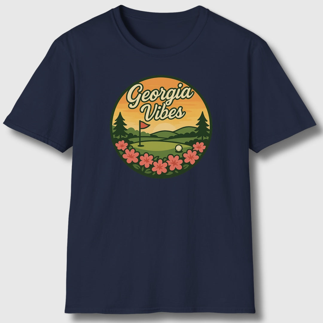 Golf Vibes - Georgia Azalea Edition - Adult Golf T-Shirt in Navy
