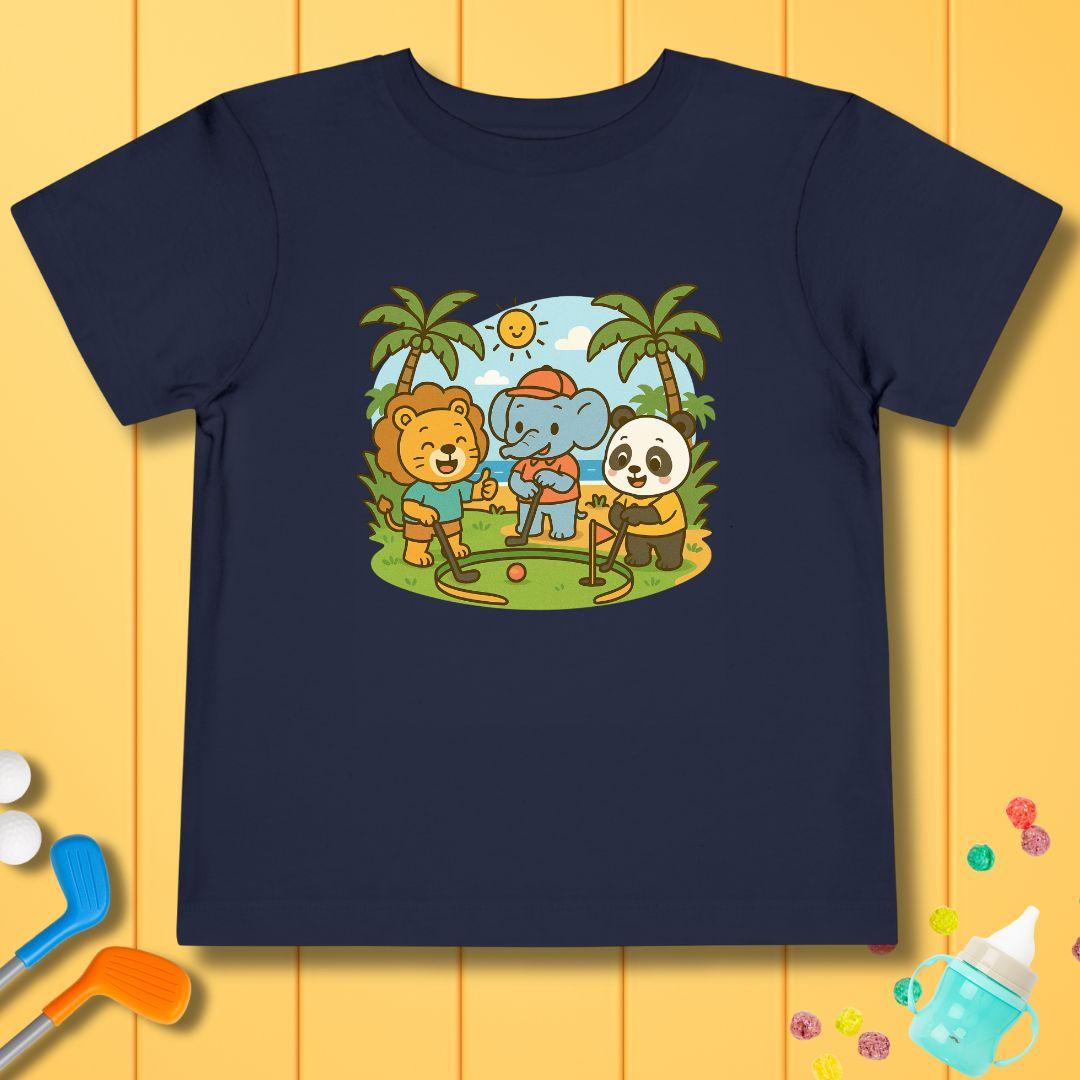 It's a zoo out here - Toddler T-Shirt in Navy, great for casual wear. Find more fun golf focused products at oneforetheages.com