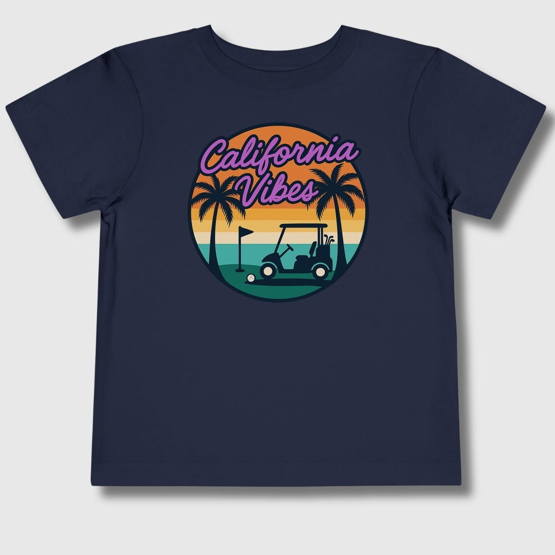 Golf Vibes - California Coast Edition - Toddler Golf T-Shirt in Navy