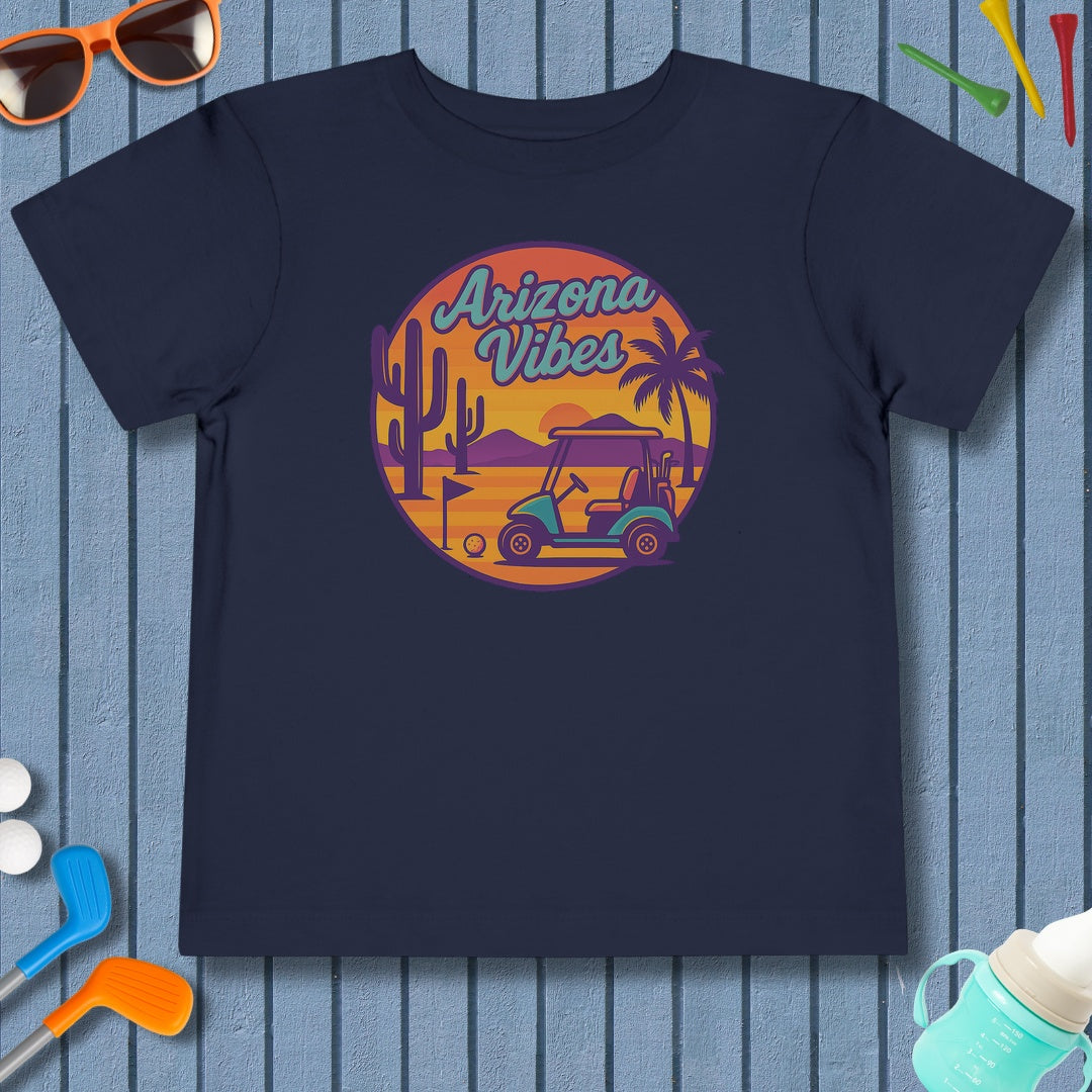 Golf Vibes - Arizona - Desert Edition Golf Destination - Toddler Golf T-Shirt in Navy