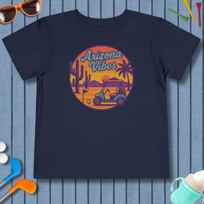 Golf Vibes - Arizona - Desert Edition Golf Destination - Toddler Golf T-Shirt in Navy