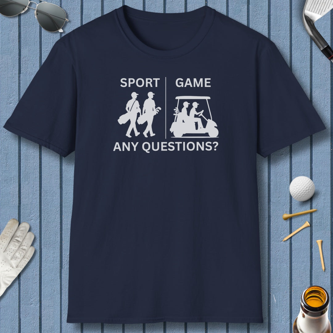 SPORT vs. GAME (Male) - Adult Golf T-Shirt in Navy