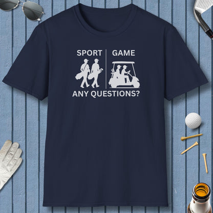 SPORT vs. GAME (Male) - Adult Golf T-Shirt in Navy