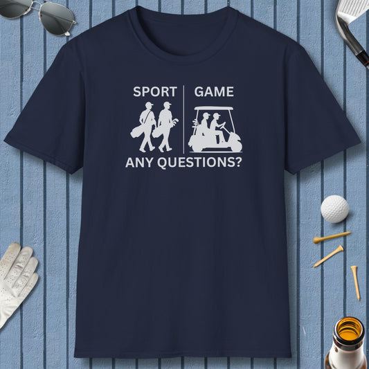SPORT vs. GAME (Male) - Adult Golf T-Shirt in Navy