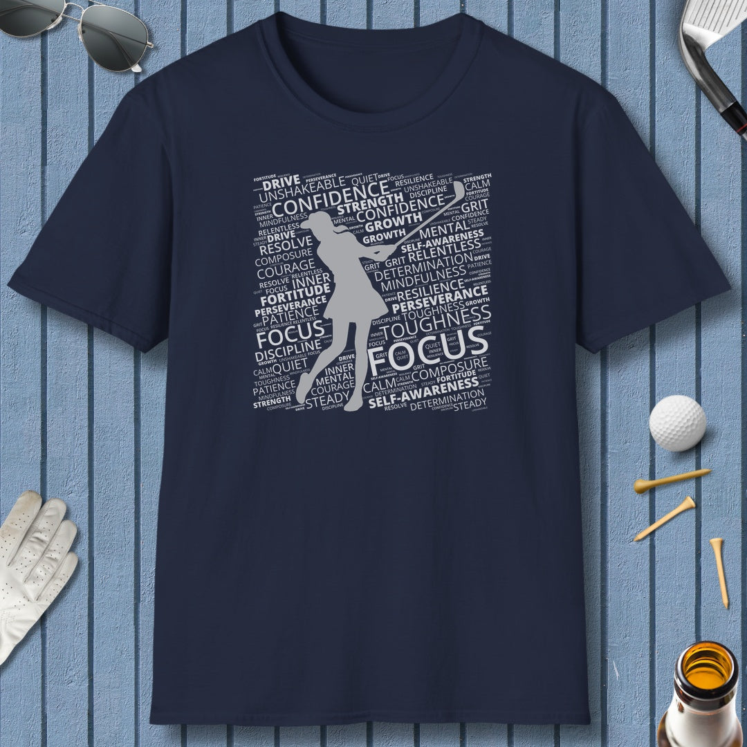 Unleash Your Mental Game (Female) - Adult Golf T-Shirt in Navy