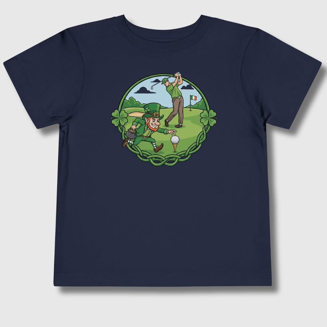 The Leprechaun Stole My Ball! - Toddler Golf T-Shirt in Navy