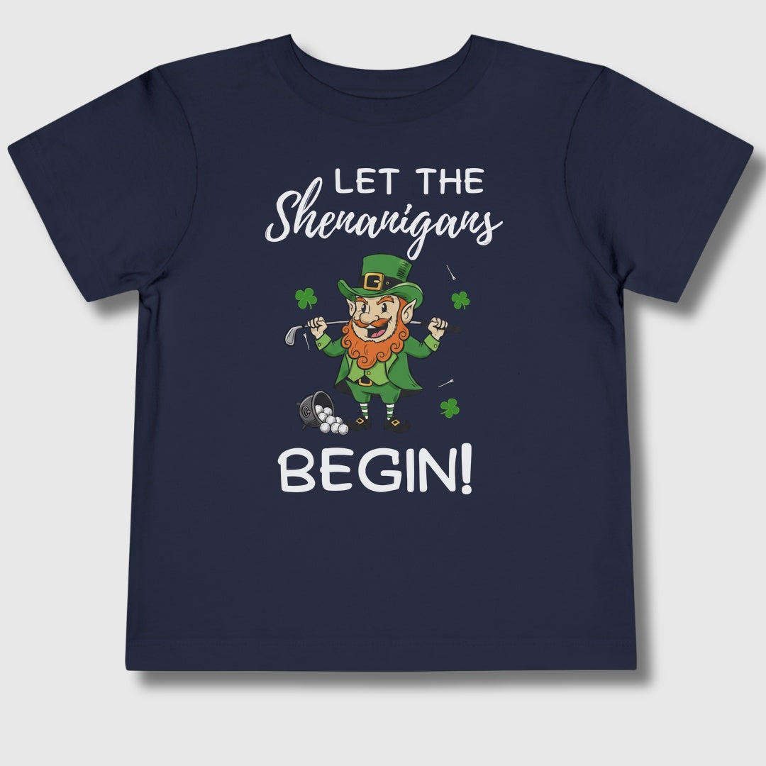 Let The Shenanigans Begin - Toddler Golf T-Shirt in Navy
