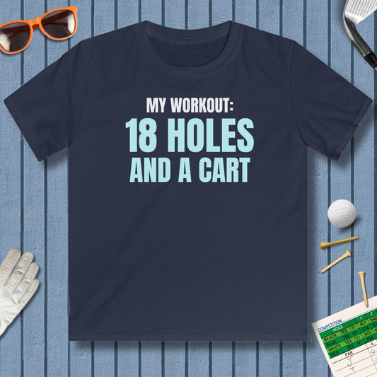 My Workout: 18 Holes - Youth Golf T-Shirt in Navy
