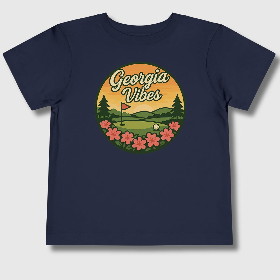 Golf Vibes - Georgia Azalea Edition - Toddler Golf T-Shirt in Navy