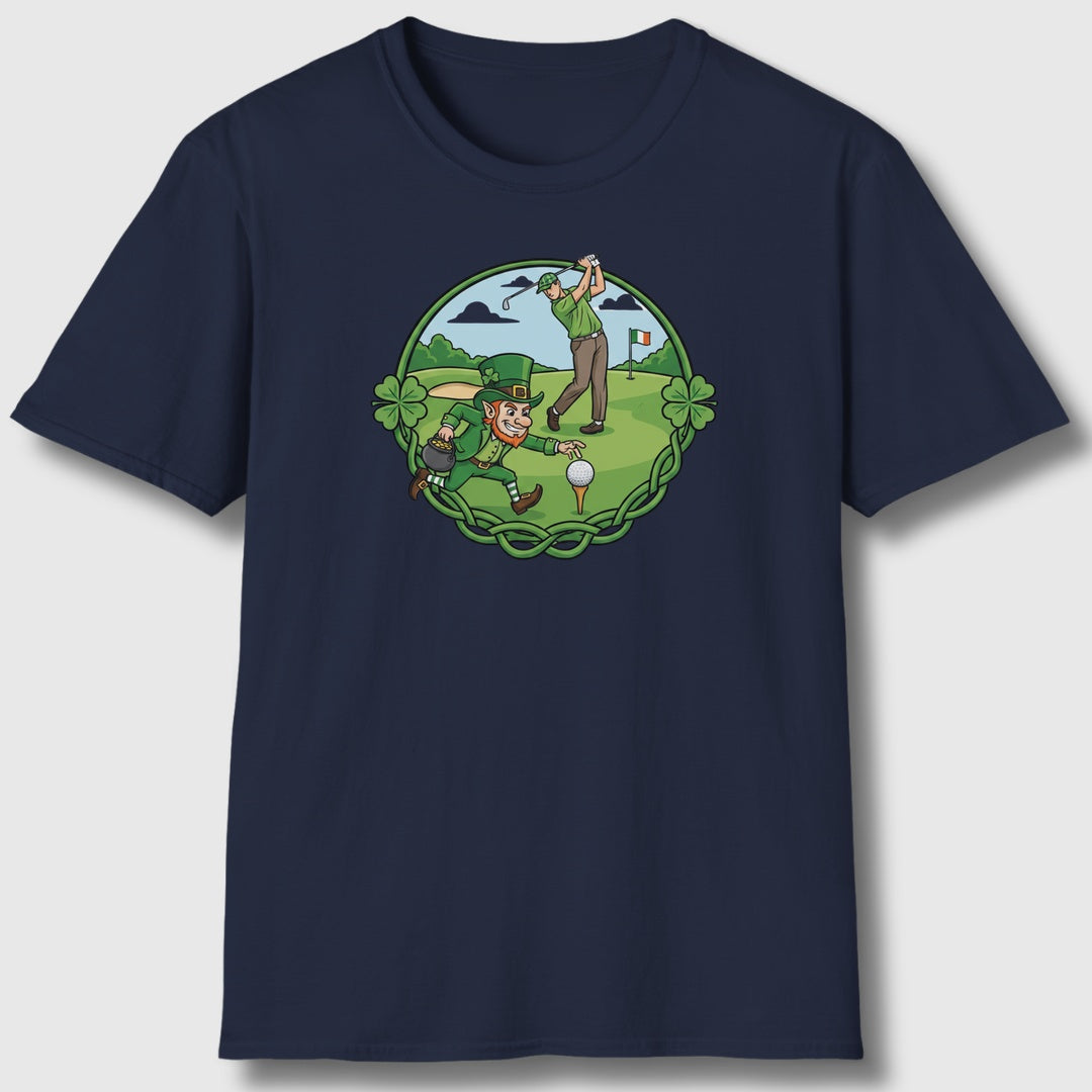 The Leprechaun Stole My Ball! - Adult Golf T-Shirt in Navy