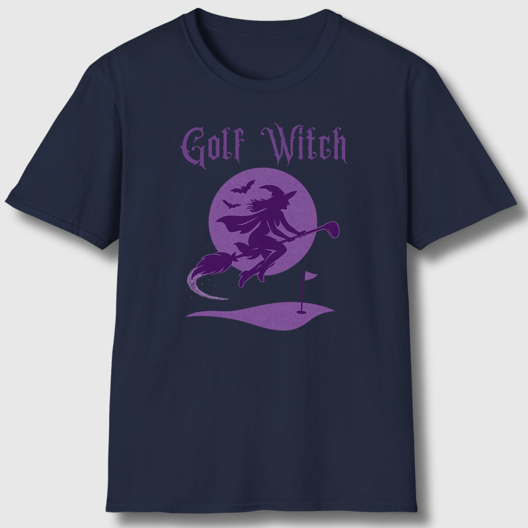 Golf Witch - Adult Golf T-Shirt in Navy