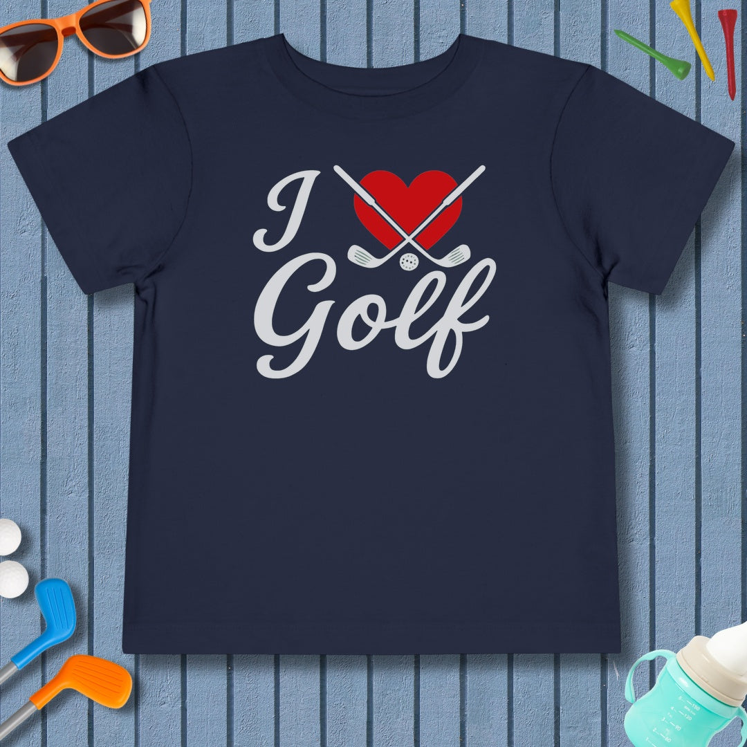 I Love Golf - Toddler Golf T-Shirt in Navy