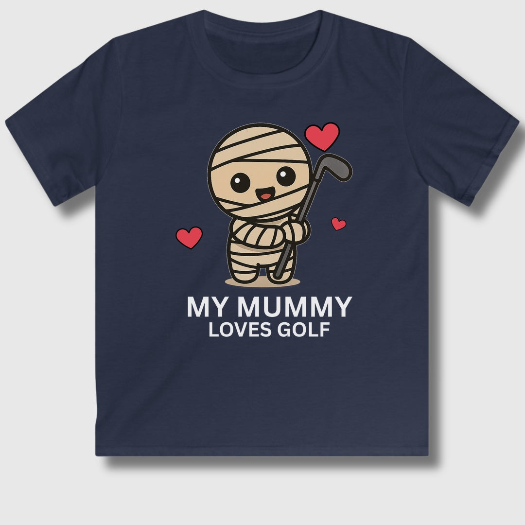 My Mummy Loves Golf - Youth Golf T-Shirt in Navy