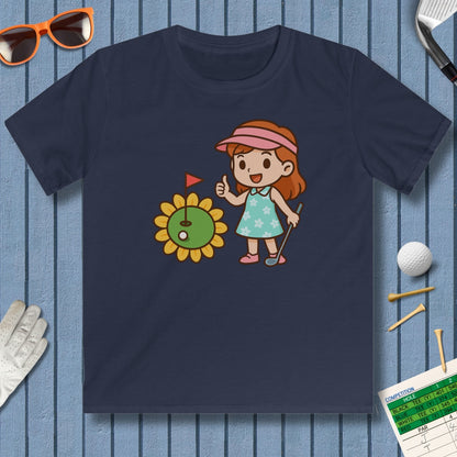 Sunflower Green - Youth Golf T-Shirt in Navy