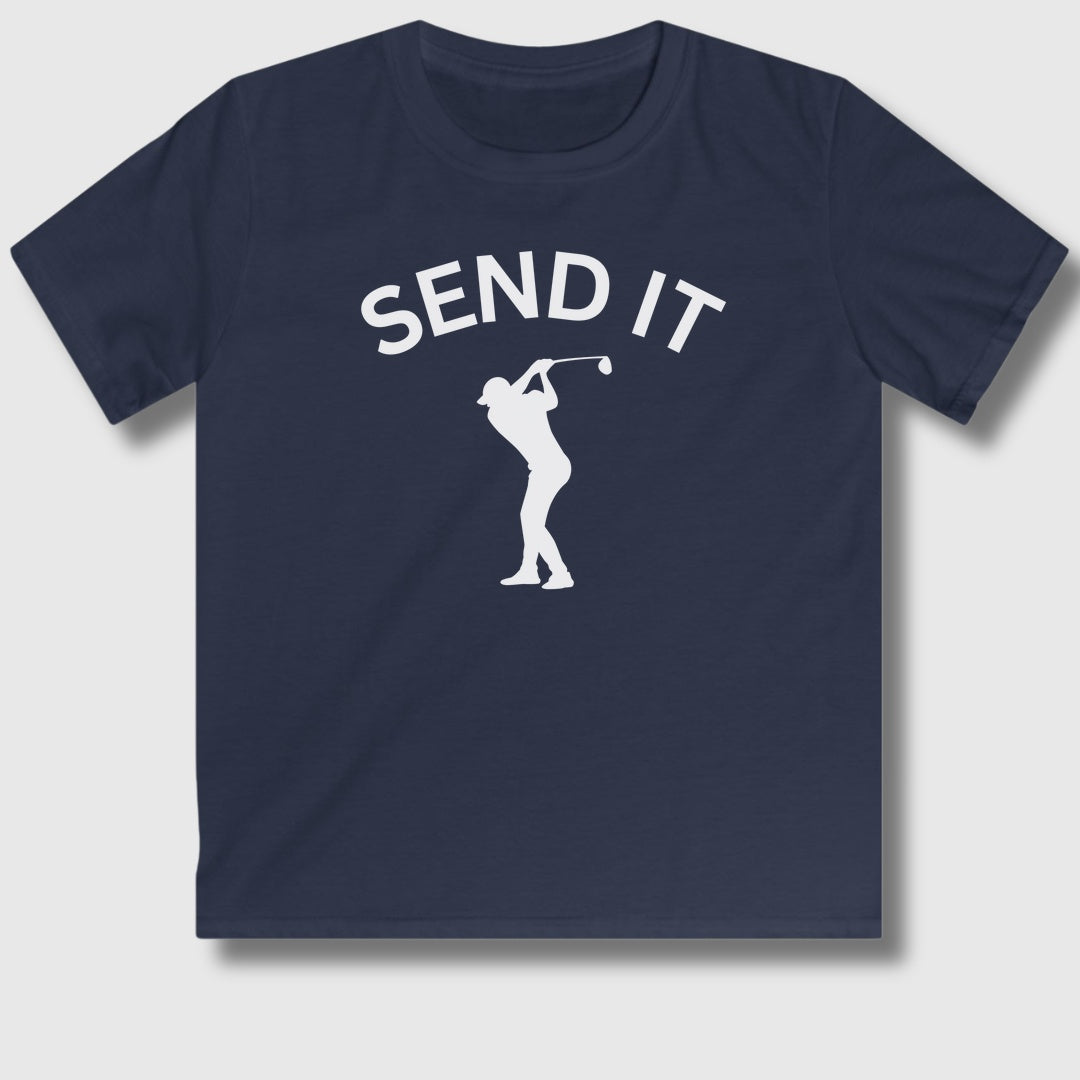 SEND IT (Male) - Youth Golf T-Shirt in Navy
