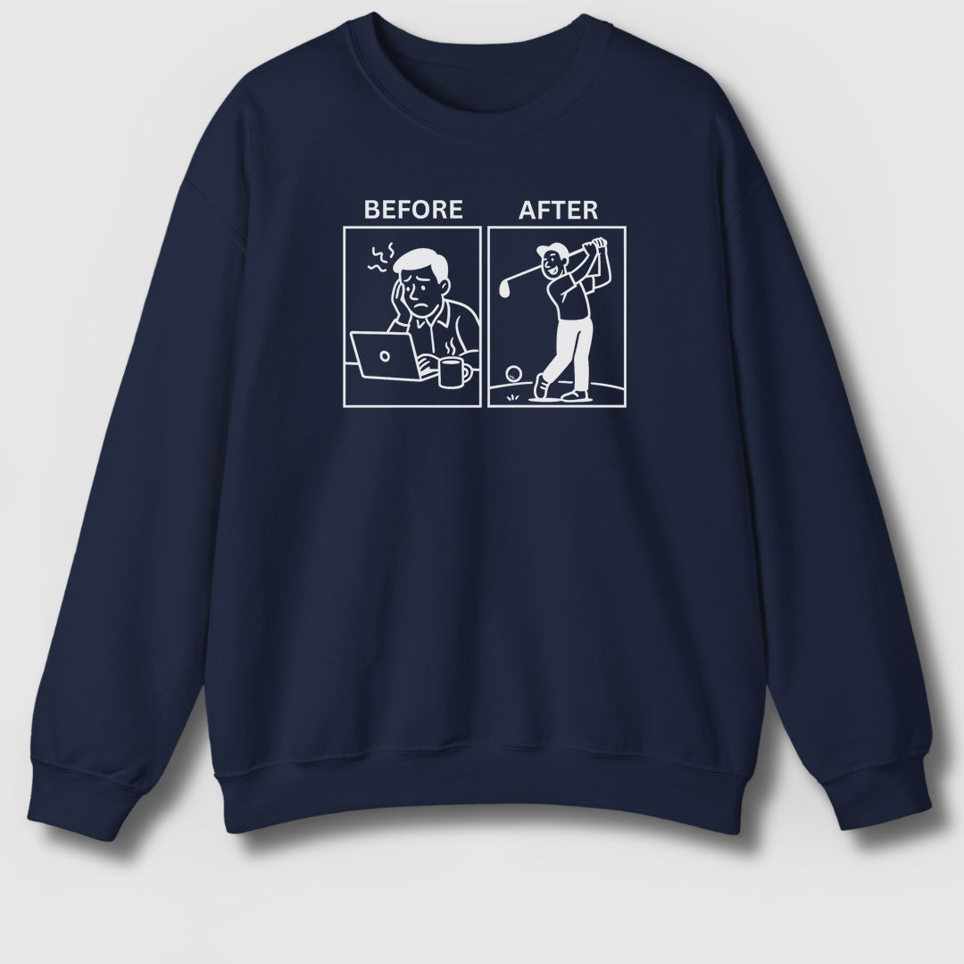 Before & After - Adult Golf Sweatshirt in Navy