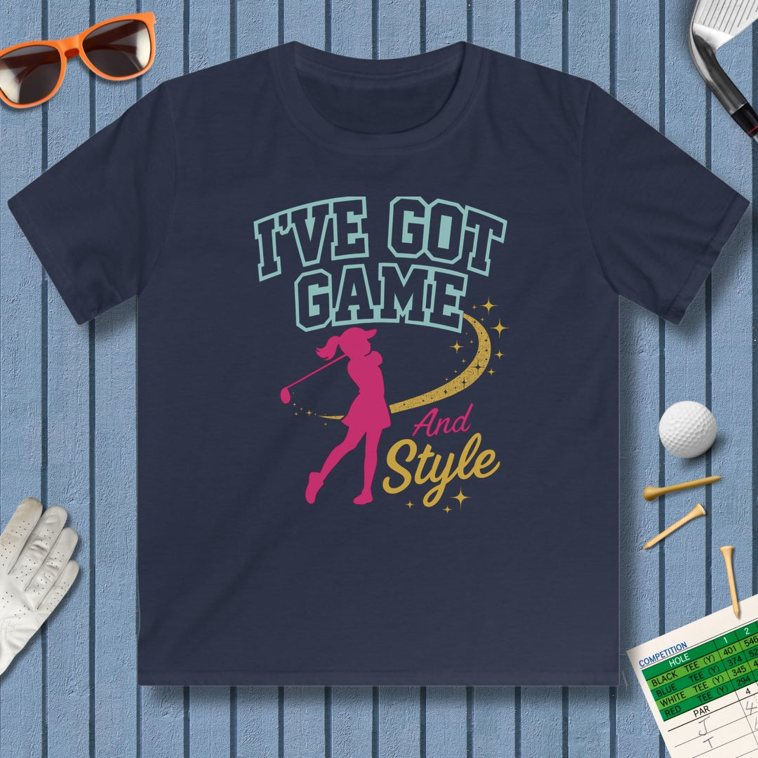 I've Got Game And Style - Youth Golf T-Shirt in Navy