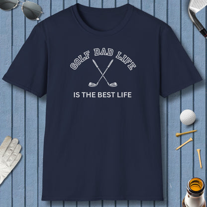 Golf Dad Life is the Best Life - Adult Golf T-Shirt in Navy