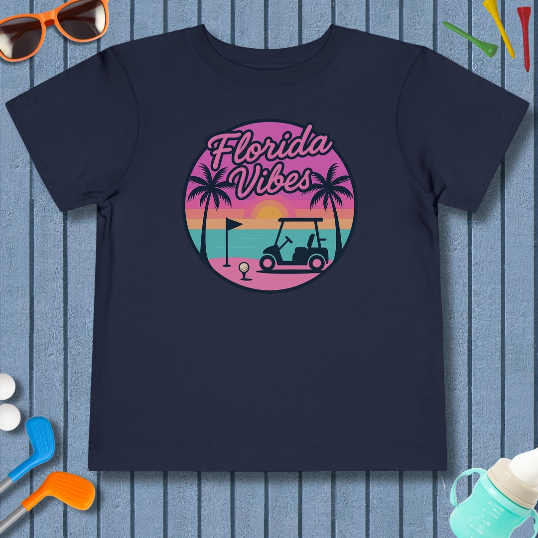 Golf Vibes - Florida Sunshine Edition - Toddler Golf T-Shirt in Navy