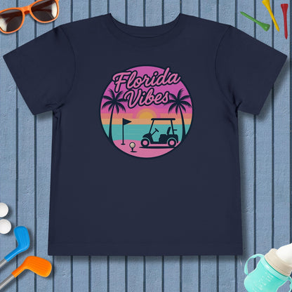 Golf Vibes - Florida Sunshine Edition - Toddler Golf T-Shirt in Navy