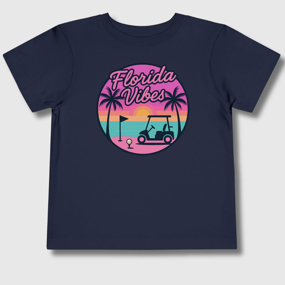 Golf Vibes - Florida Sunshine Edition - Toddler Golf T-Shirt in Navy