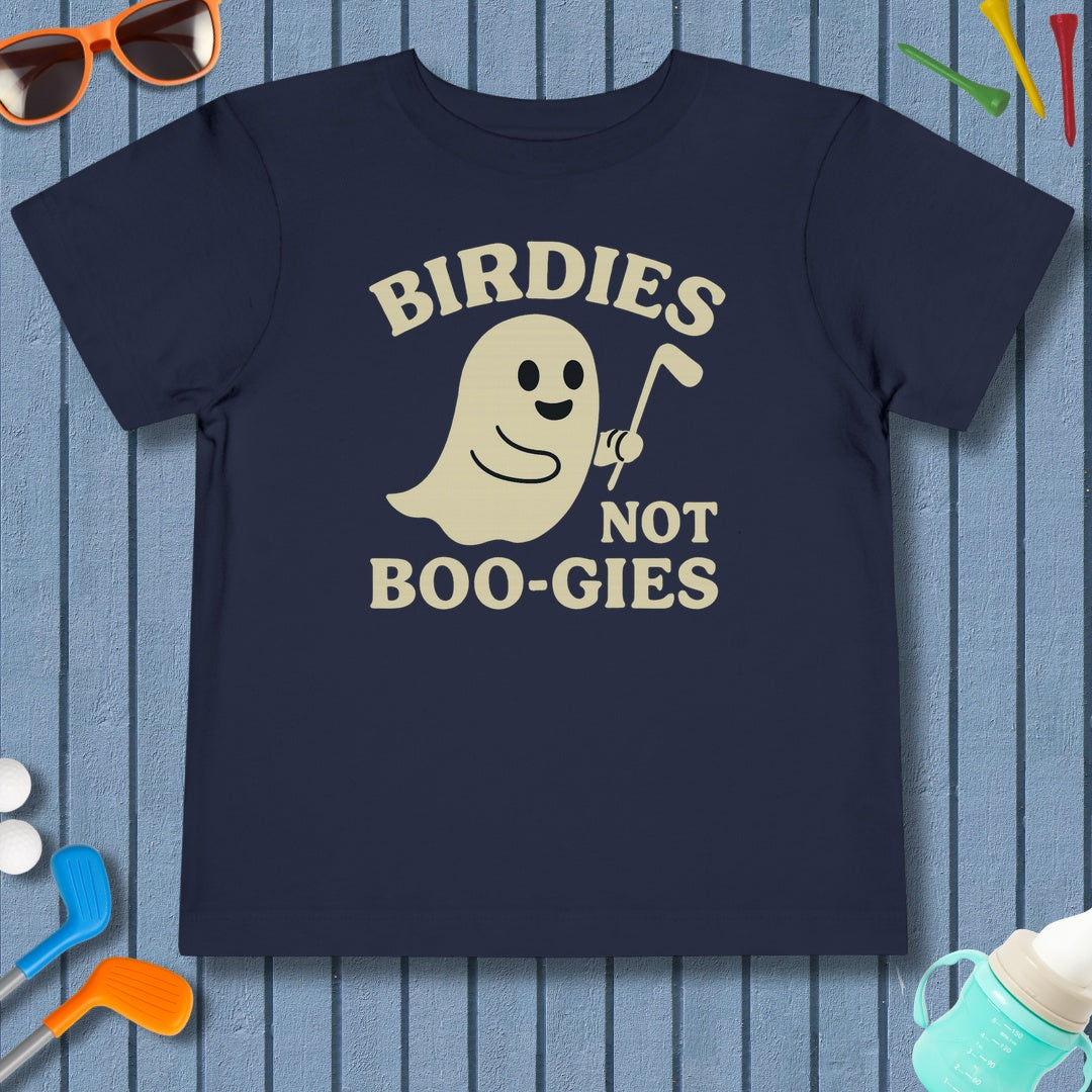 Birdies not BOO-GIES - Toddler Golf T-Shirt in Navy