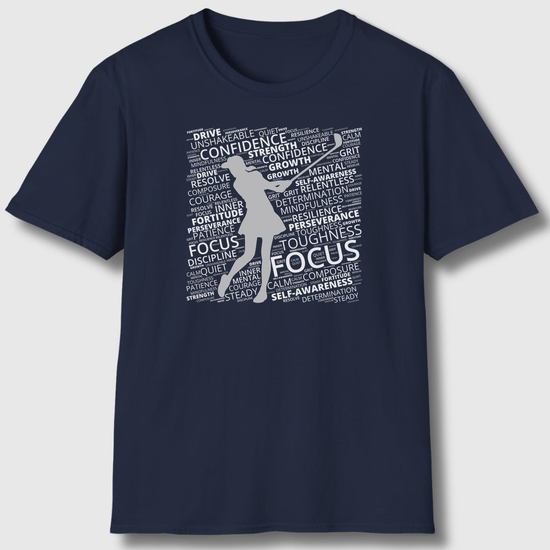 Unleash Your Mental Game (Female) - Adult Golf T-Shirt in Navy