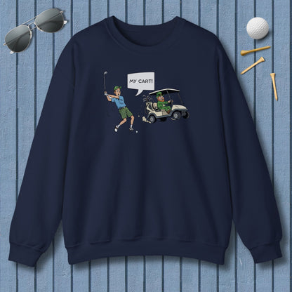 My Cart! - Adult Golf Sweatshirt in Navy