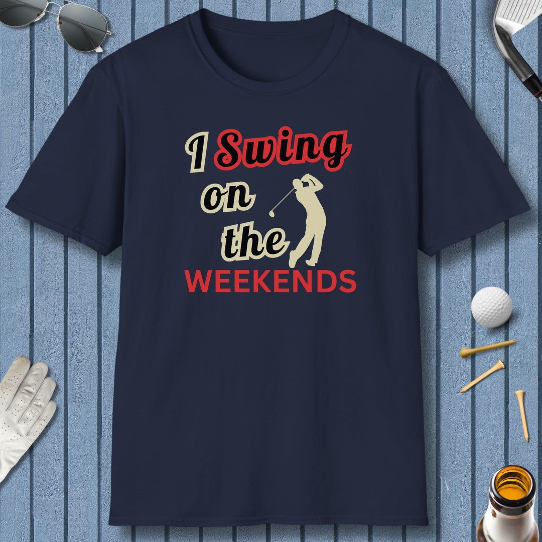 I Swing on the Weekends - Adult Golf T-Shirt in Navy
