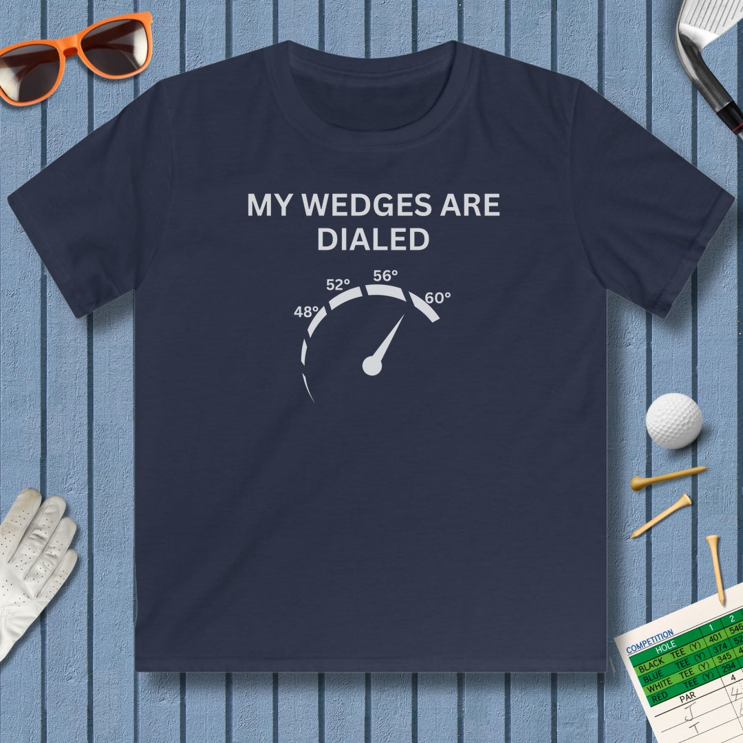 My Wedges are Dialed - Youth Golf T-Shirt in Navy