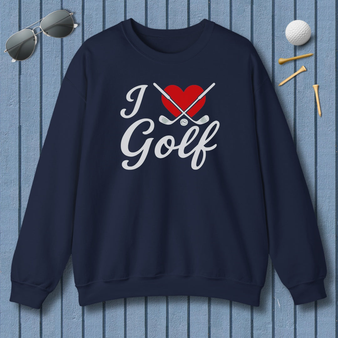 I Love Golf - Adult Golf Sweatshirt in Navy