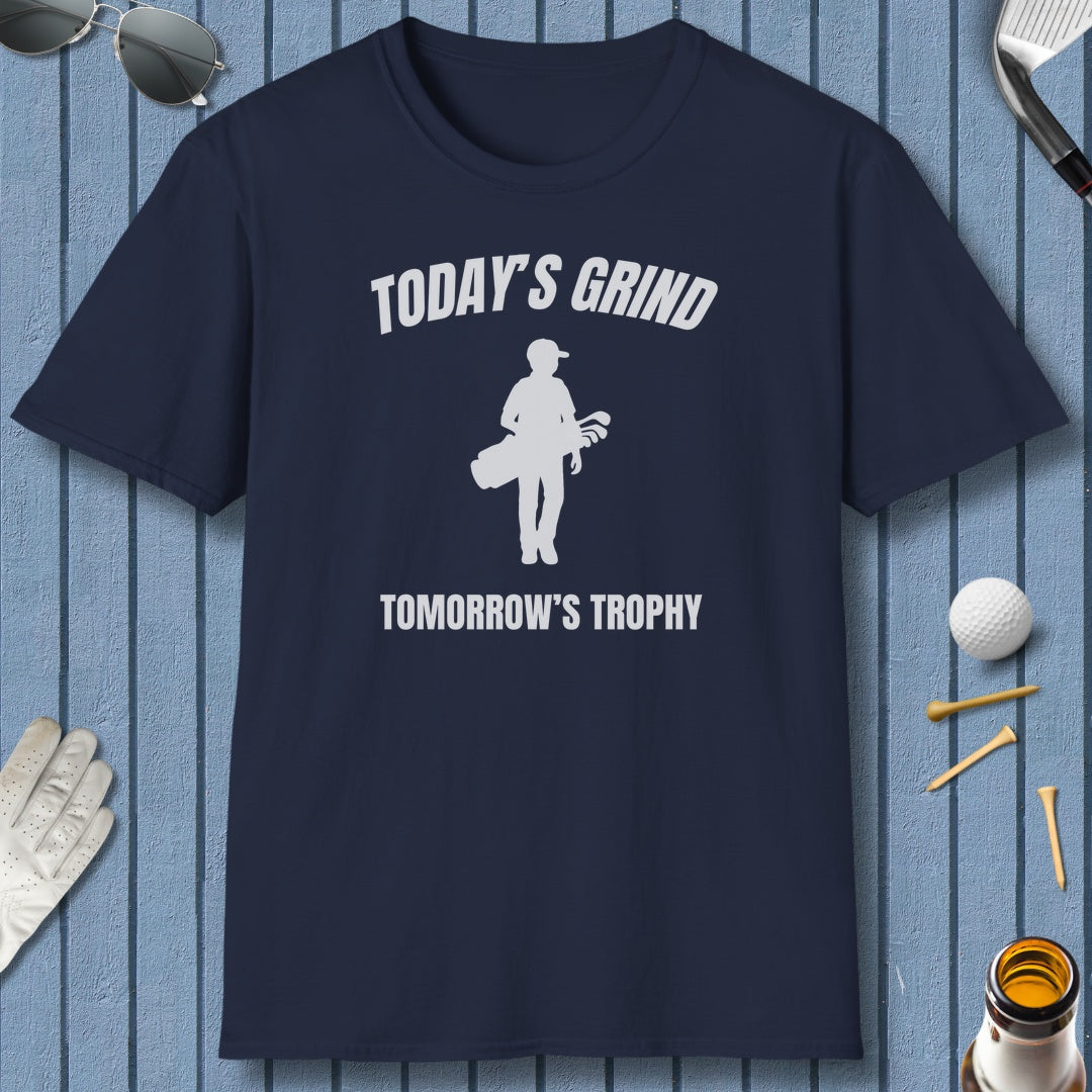 Today's Grind - Tomorrow's Trophy (male) - Adult Golf T-Shirt in Navy