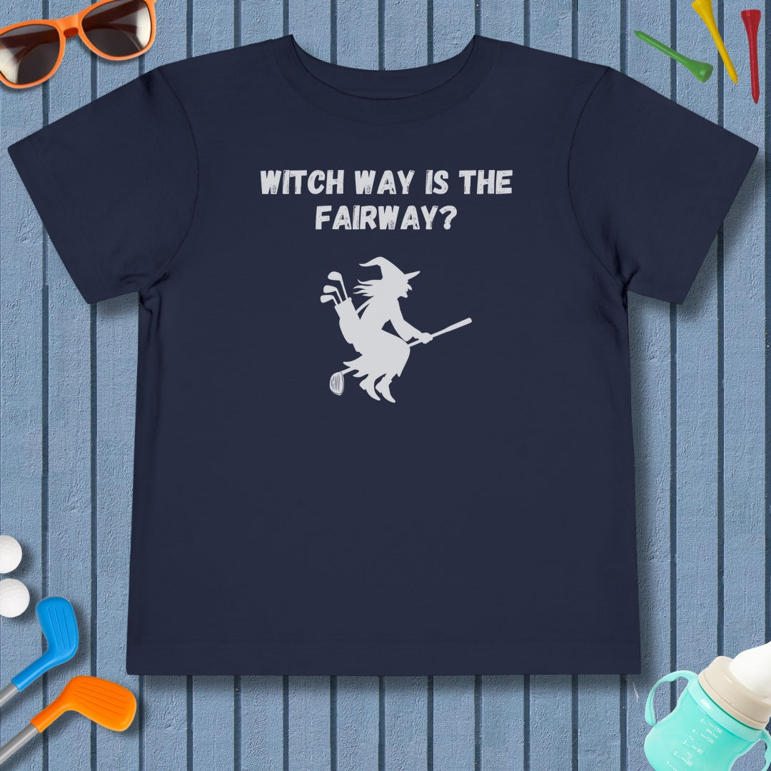 Witch Way is the Fairway - Toddler Golf T-Shirt in Navy