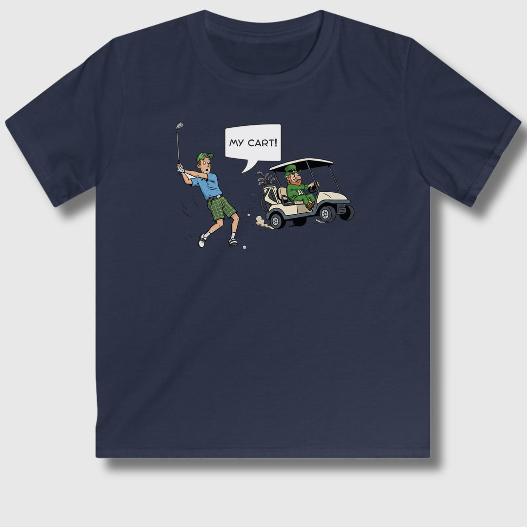 My Cart! - Youth Golf T-Shirt in Navy