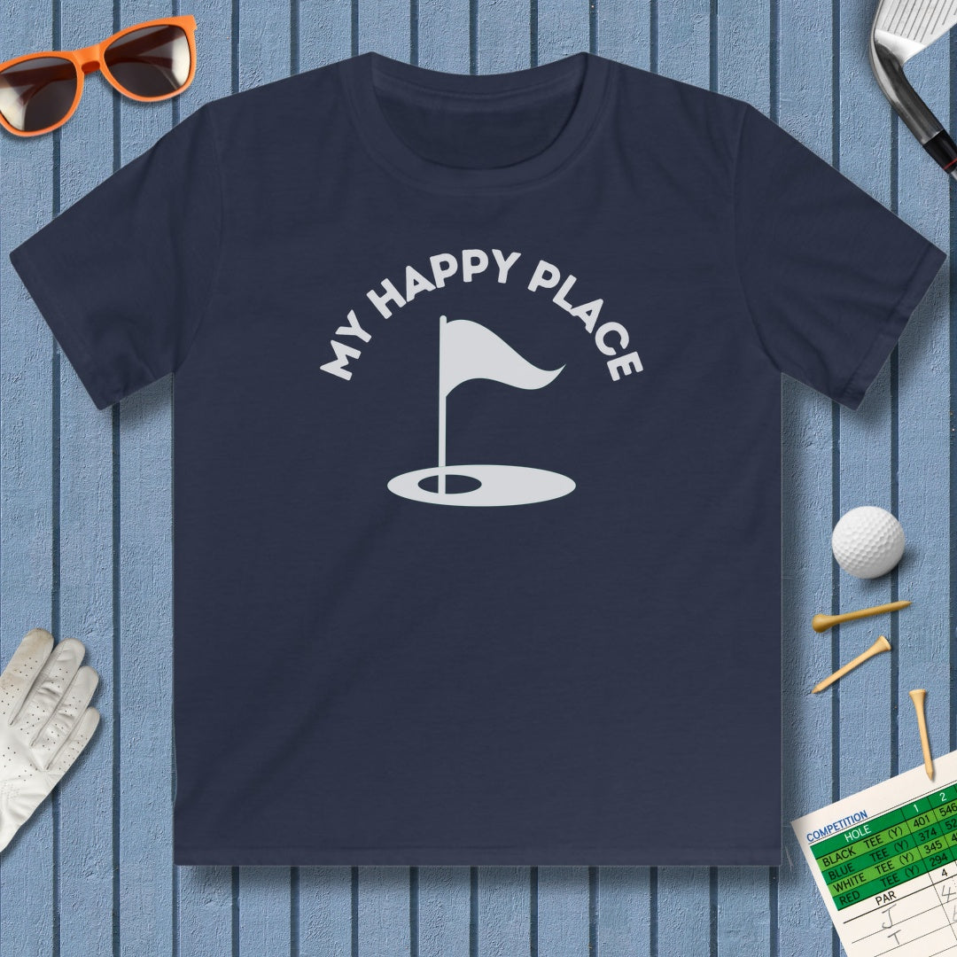 My Happy Place - Youth Golf T-Shirt in Navy