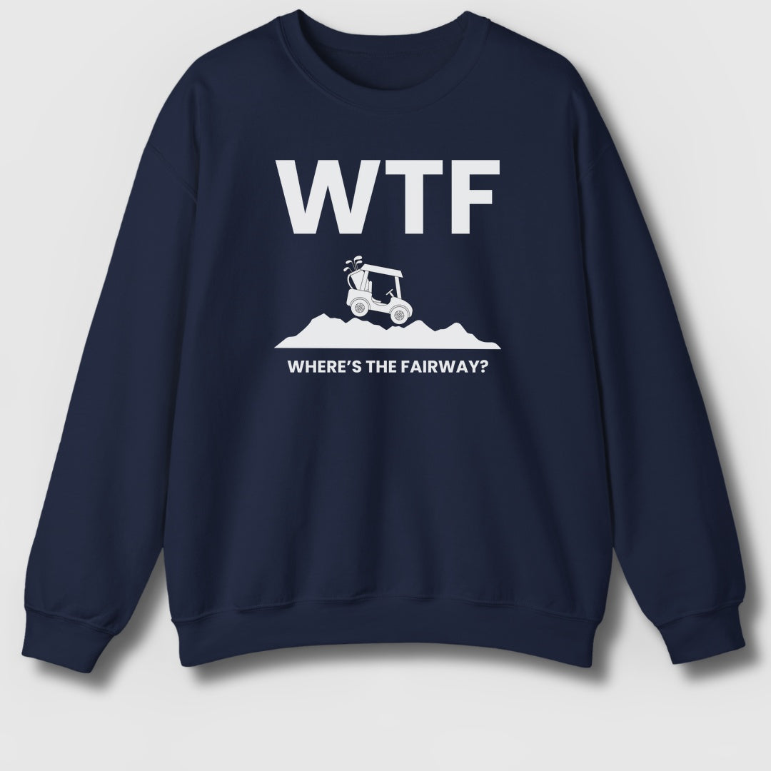 WTF - Where's the Fairway - Adult Golf Sweatshirt in Navy