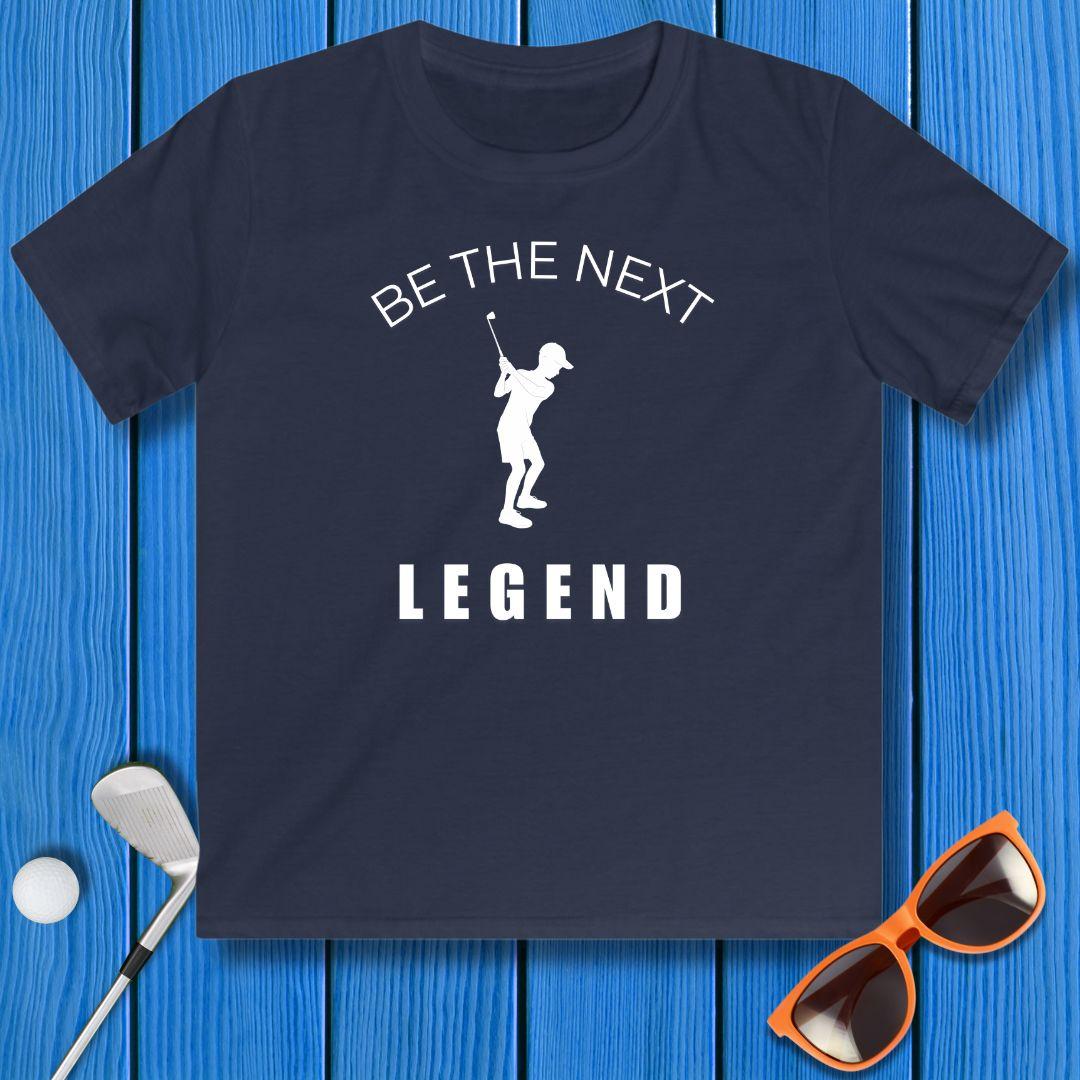 BE THE NEXT LEGEND - Boys T-shirt in Navy, great for casual wear. Find more fun golf focused products at oneforetheages.com