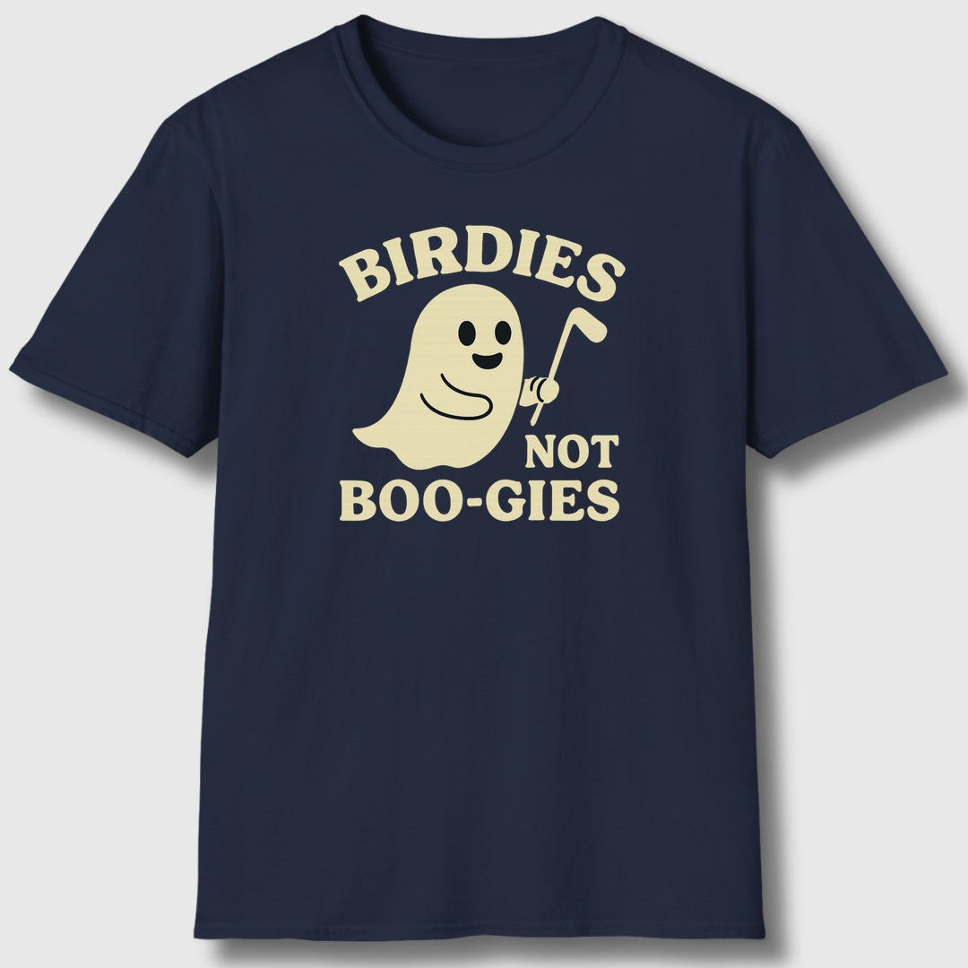 Birdies not BOO-GIES - Adult Golf T-Shirt in Navy