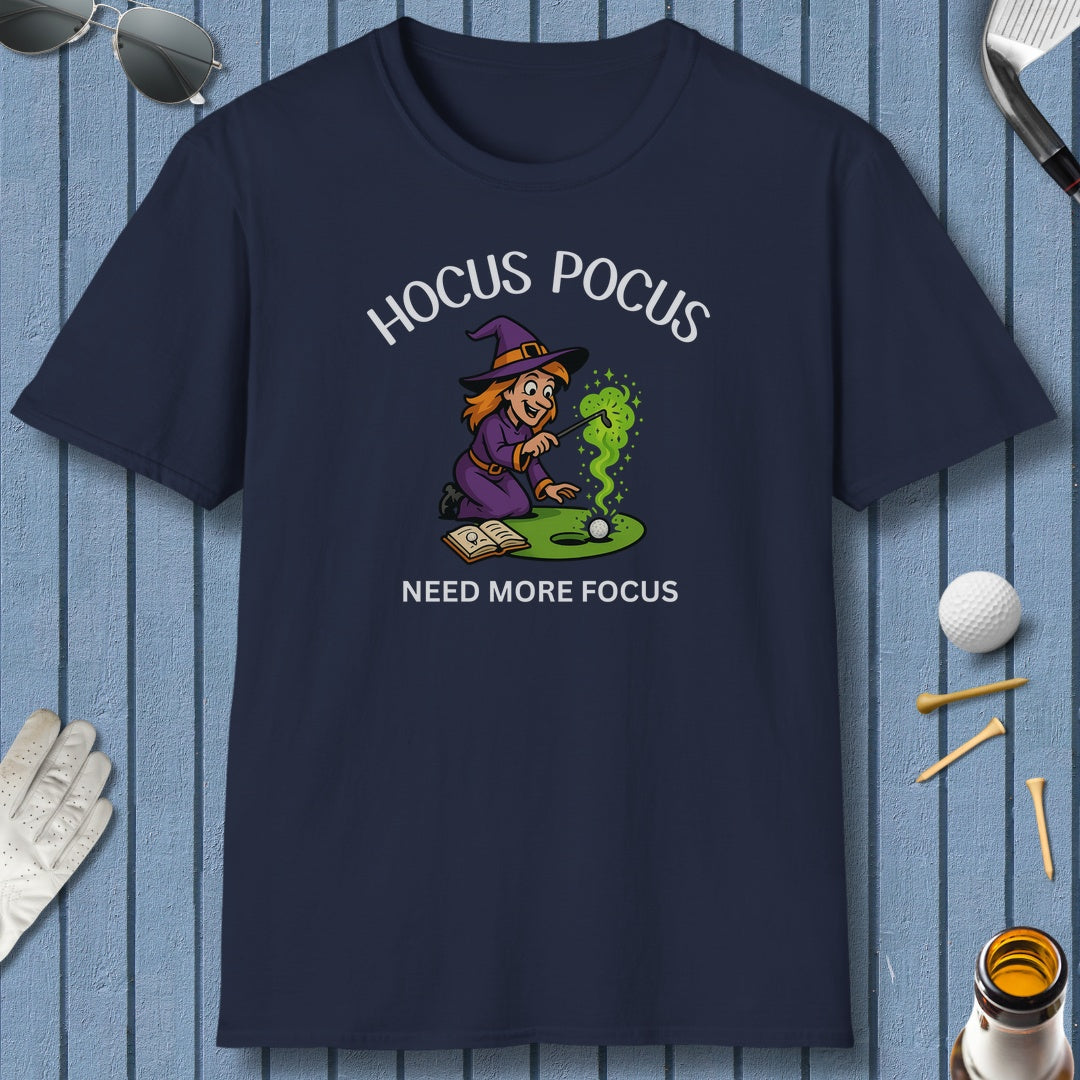 Hocus Pocus, Need More Focus - Adult Golf T-Shirt in Navy
