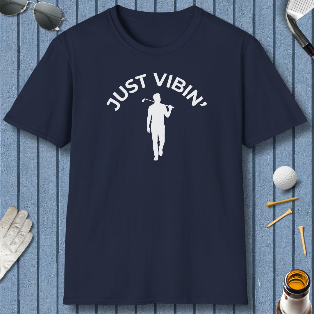 Just Vibin' - Adult Golf T-Shirt in Navy